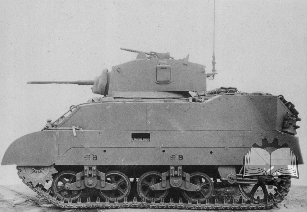 Один из самых ранних Light Tank M5A1 в полном "обвесе".