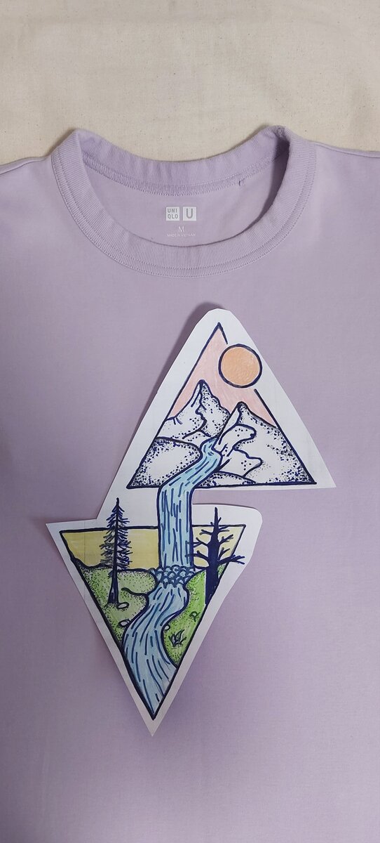 Рисунок природы на футболке