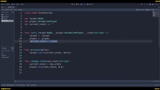 ИИ #2 - Система управления состояниями и анимацией. Движемся к Finite State Machine. AI Godot