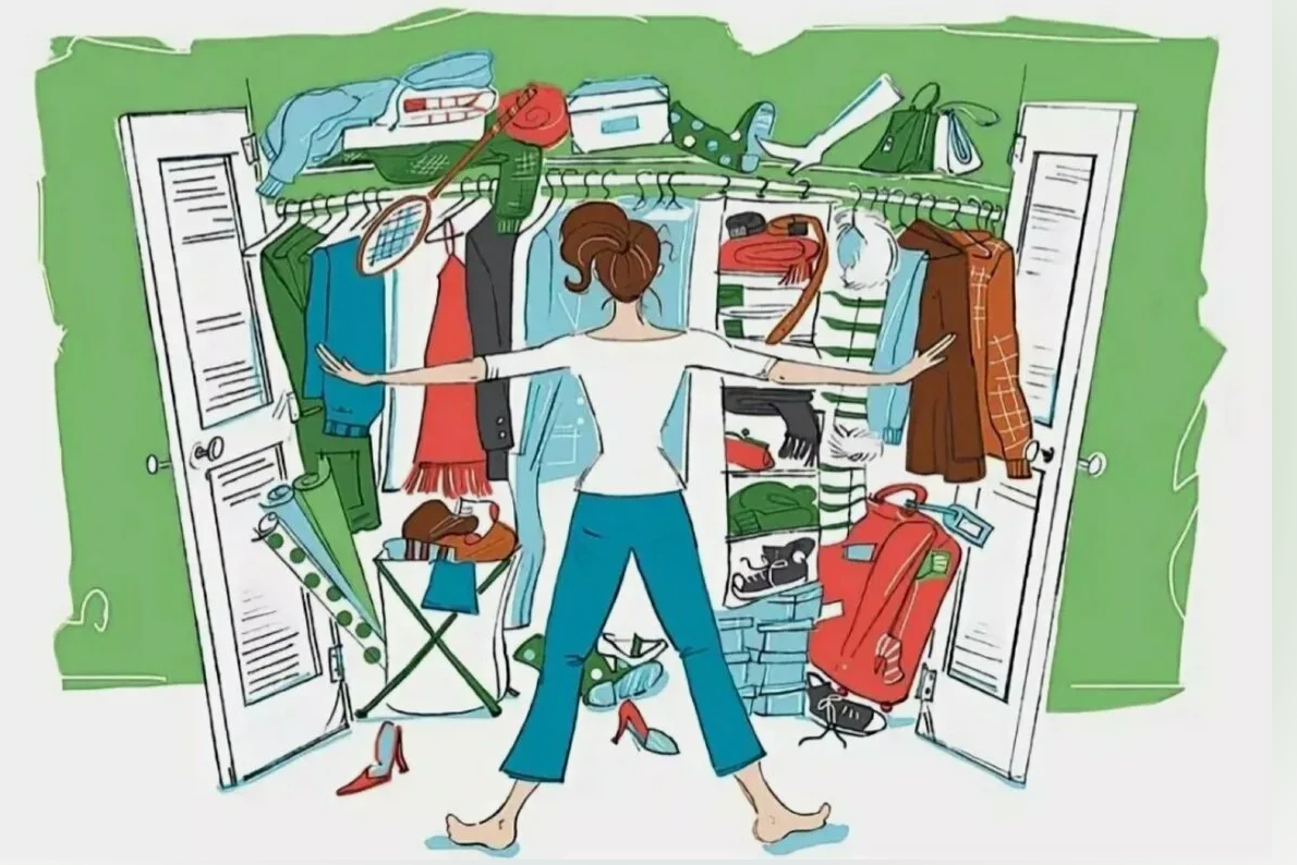 Человек где есть предметы. Беспорядок в шкафу. Нарисованный шкаф с одеждой. Уборка в шкафу с одеждой и вещами. Беспорядок в шкафу с одеждой.