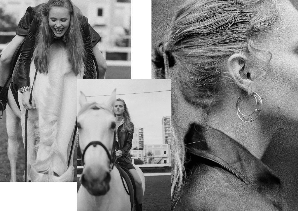 Жакет, шорты и серьги, все Dior; рубашка и топ, все Chloe