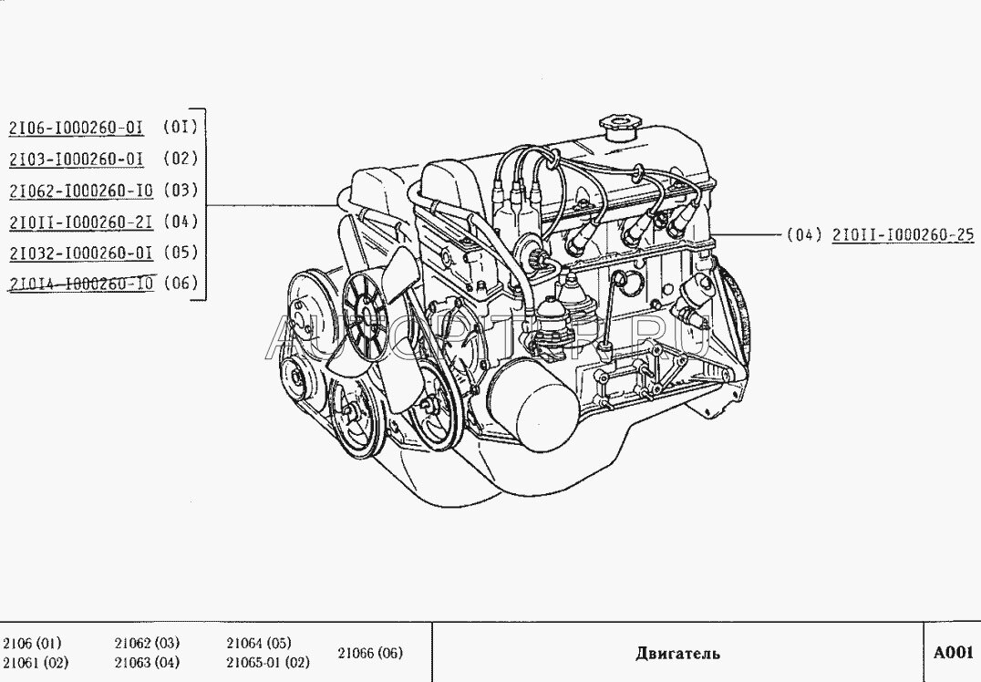 Двигатель ваз 2106 схема двигателя