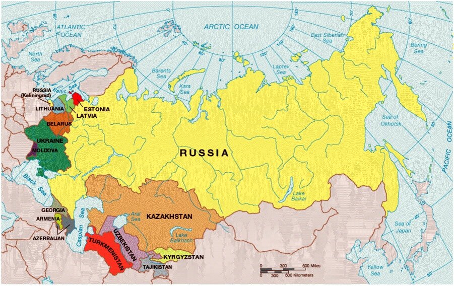 Контурная карта постсоветского пространства