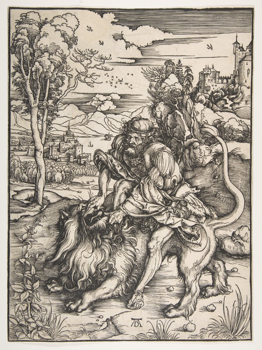 Самсон, раздирающий  пасть Льва.  1497–98 годы. 