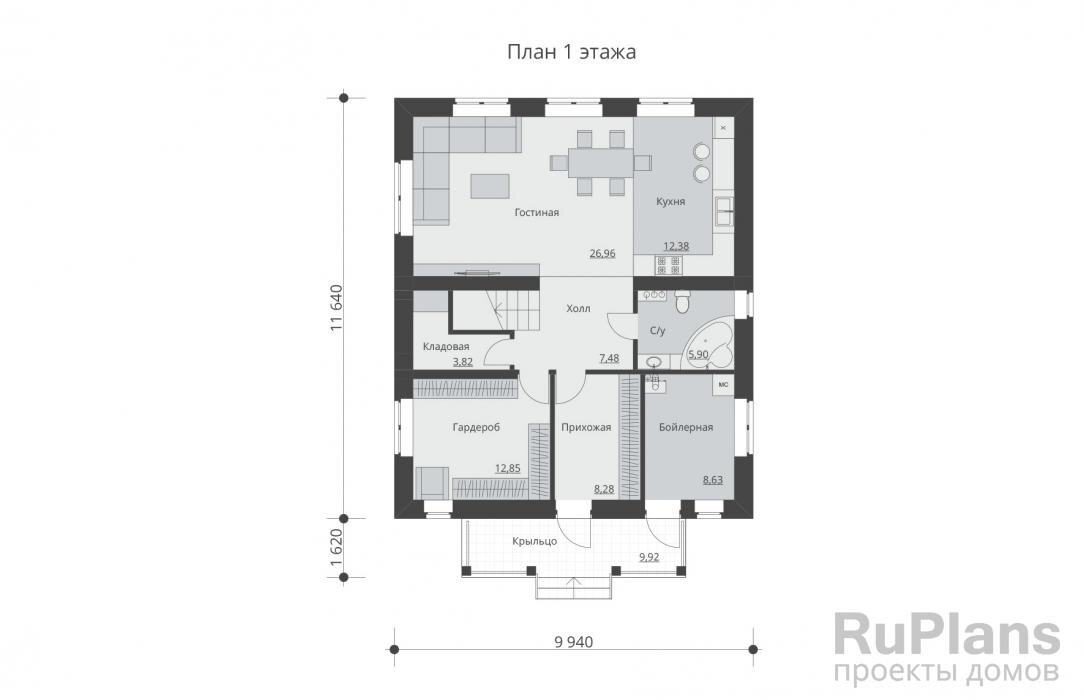 Проект дома из бруса 10 на 13