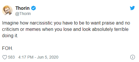 "Кем нужно быть, чтобы вместо критики ожидать, что тебя будут хвалить? Вы ведь заслуженно проиграли"