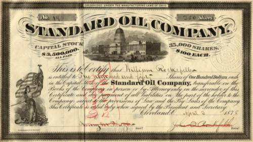 Акция компании Standart Oil 