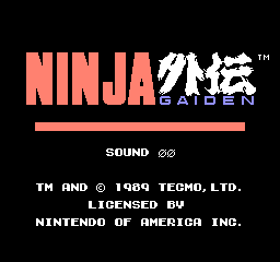 Тестовый экран Ninja Gaiden