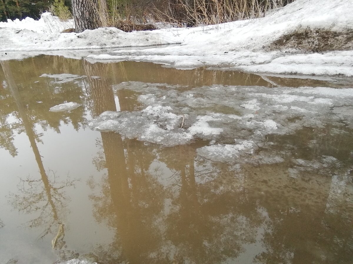 Тает. 