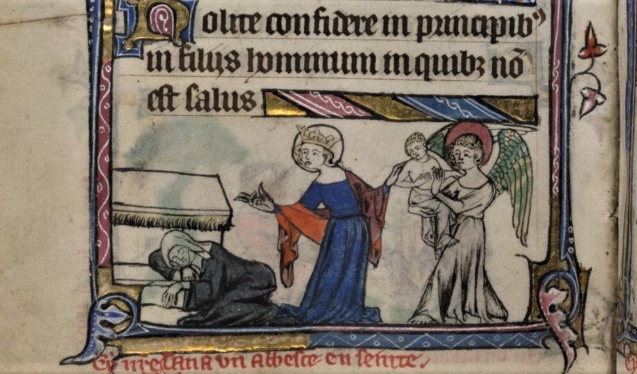 Ангелы забирают ребенка монахини из рассказа Элреда Ривоского. 