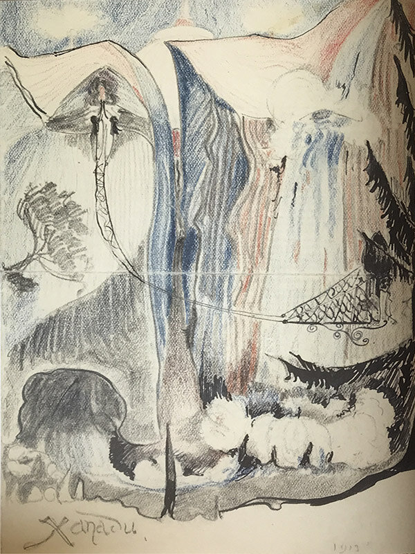 Занаду (Ксанад). Рисунок Толкина (1913) по мотивам поэмы С.Т. Кольриджа