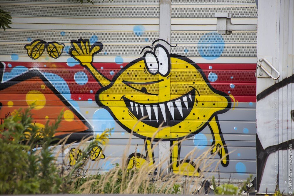 1. Граффити на шумке ЖД © NickFW.ru — 14.09.2021г.