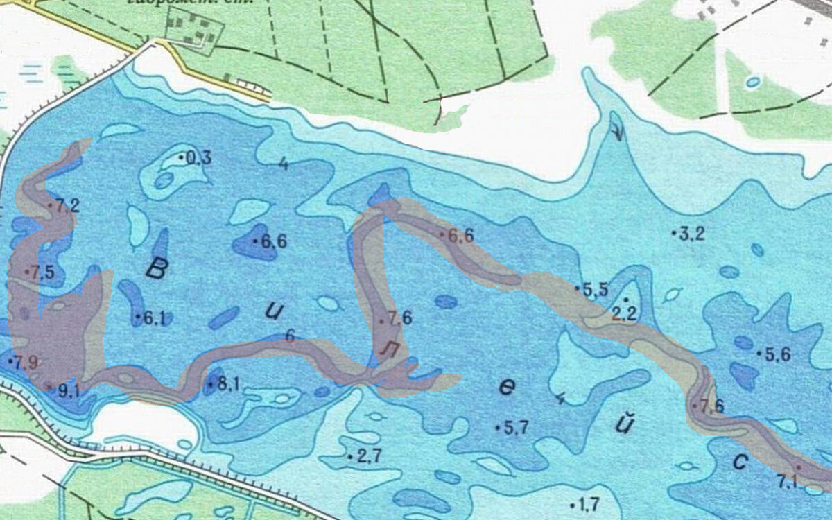 перспективные места выделены красным цветом