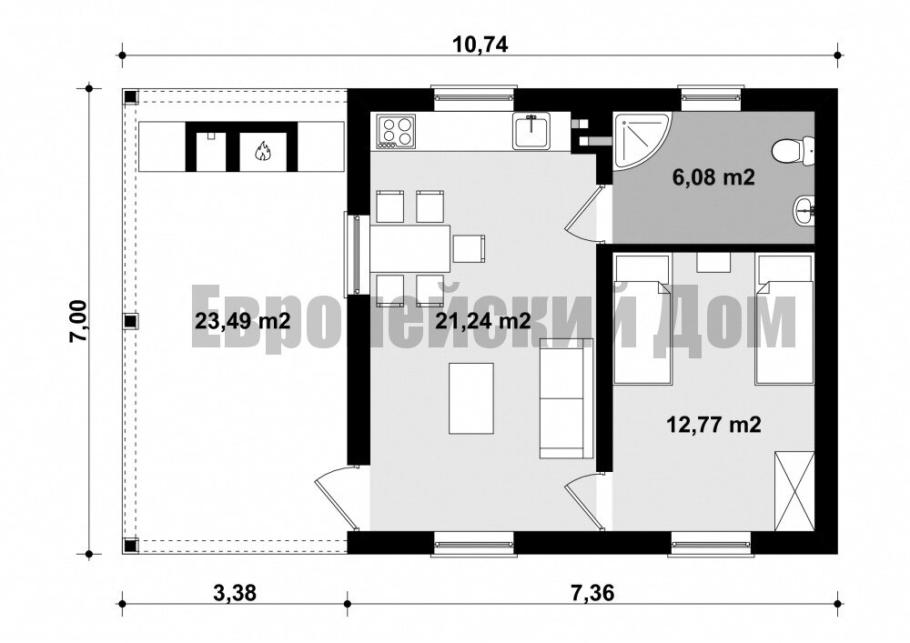 Планировка первого этажа. Источник фото: dom-bt.com