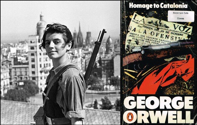 Воспоминания о гражданской войне в Испании легли в основу книги Оруэлла "Памяти Каталонии"