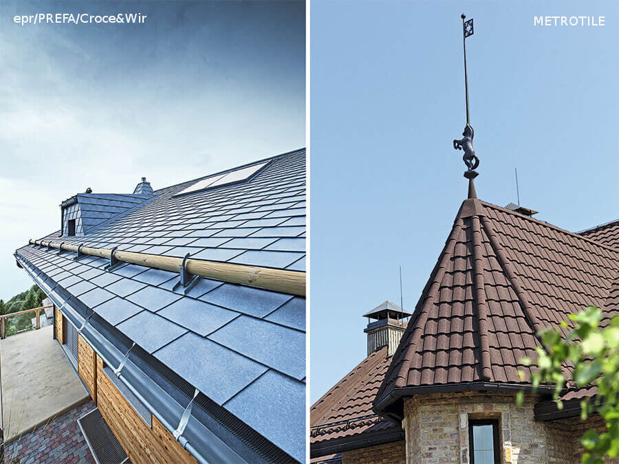 Классические фальцевые панели, изготавливаемые компанией PREFA, представляют собой четырехугольные листы из алюминия, покрытые двумя слоями эмали горячей сушки. Они не боятся влаги, идеально выдерживают резкие перепады температуры (от –40 до +90°С), имеют малый вес и не нуждаются в обслуживании.