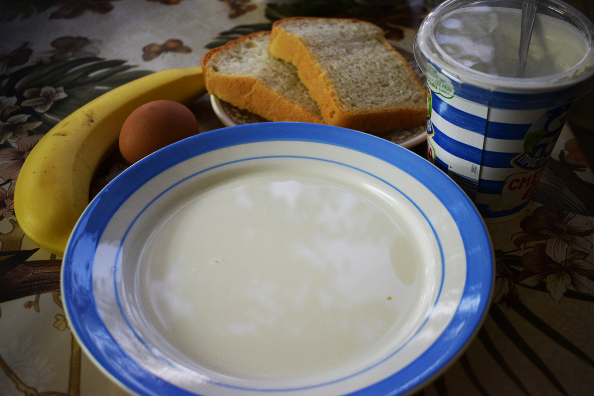 Готовим гренки.