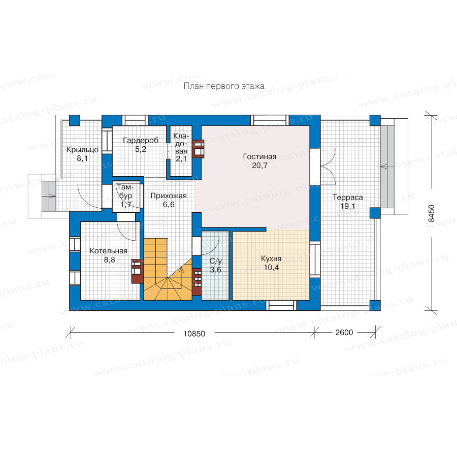 План первого этажа. Изображение с сайта catalog-plans.ru