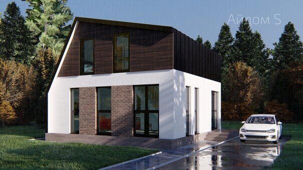 Айдом S. Кирпичный двухэтажный дом, 90м² 