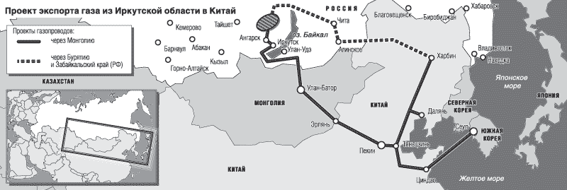 Проектные варианты прохождения Силы Сибири.