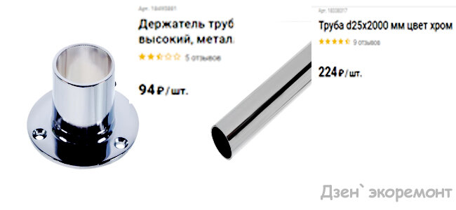 Элементы для устройства вешалки.