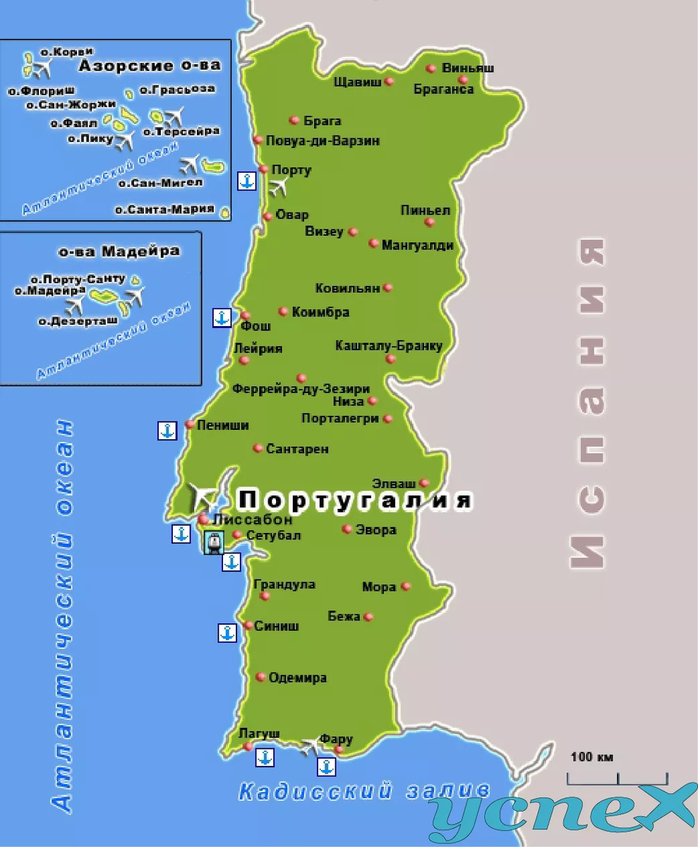Португалия на карте