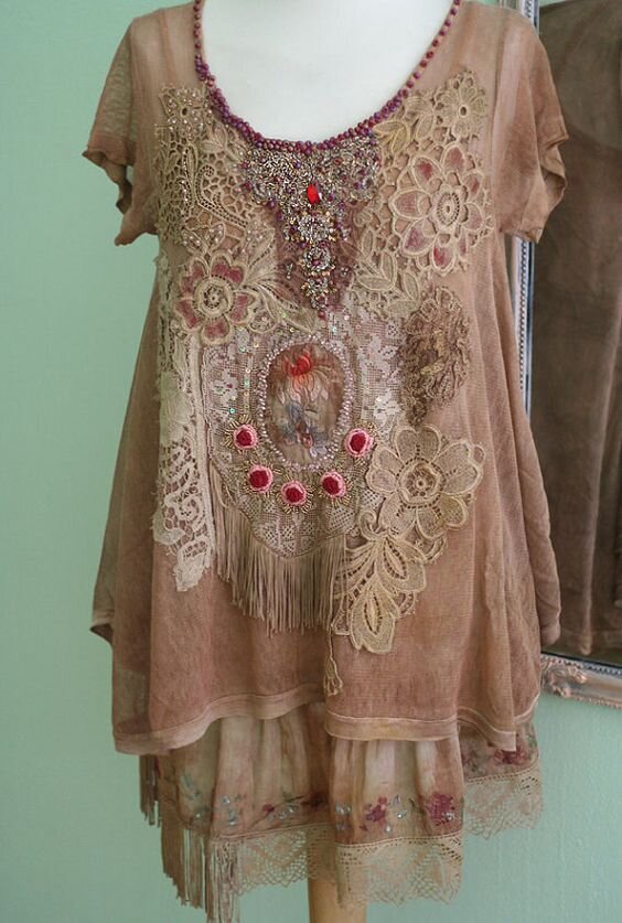 Платье из льна в стиле бохо — выкройка