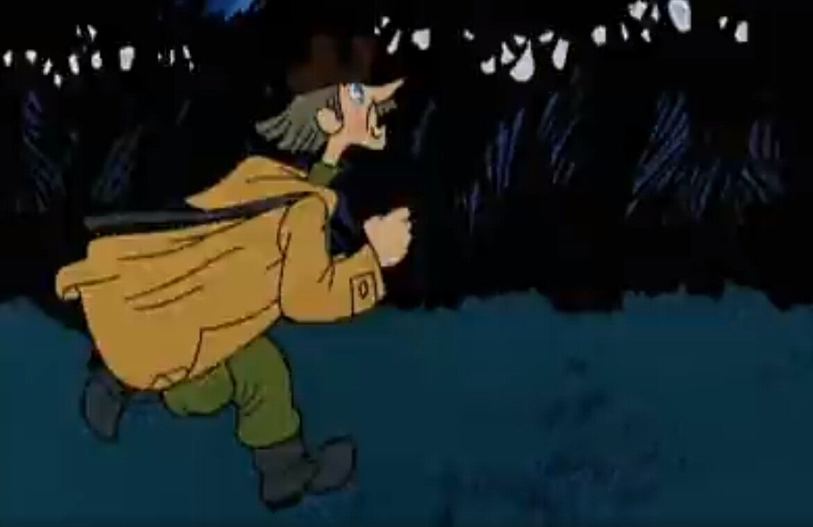 Печкин. Кадр из м/ф "Трое из Простоквашино"