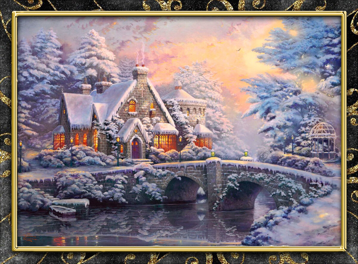 Thomas Kinkade — американский художник, характеризовал себя как «Томас Кинкейд, Художник Света». Главной особенностью картин Кинкейда являлись светящиеся блики и насыщенные пастельные тона.-2