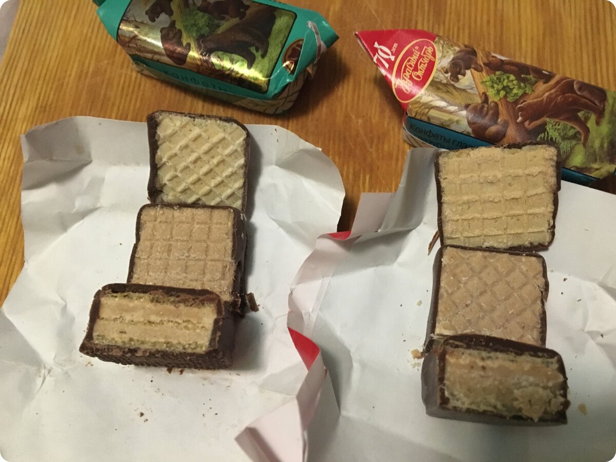Сравнил внешний вид, вкус и стоимость конфет "Мишка косолапый" 2-ух ...