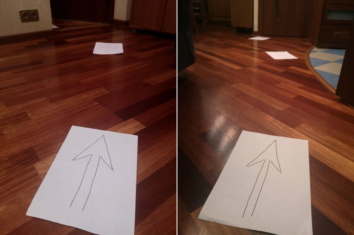 Стрелки указывают направление к ванной комнате