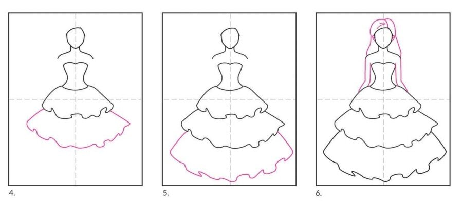 Идеи для срисовки девушка в красивом платье (90 фото)