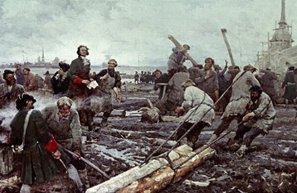 Пётр I на строительстве Санкт-Петербурга. Источник: Дилетант