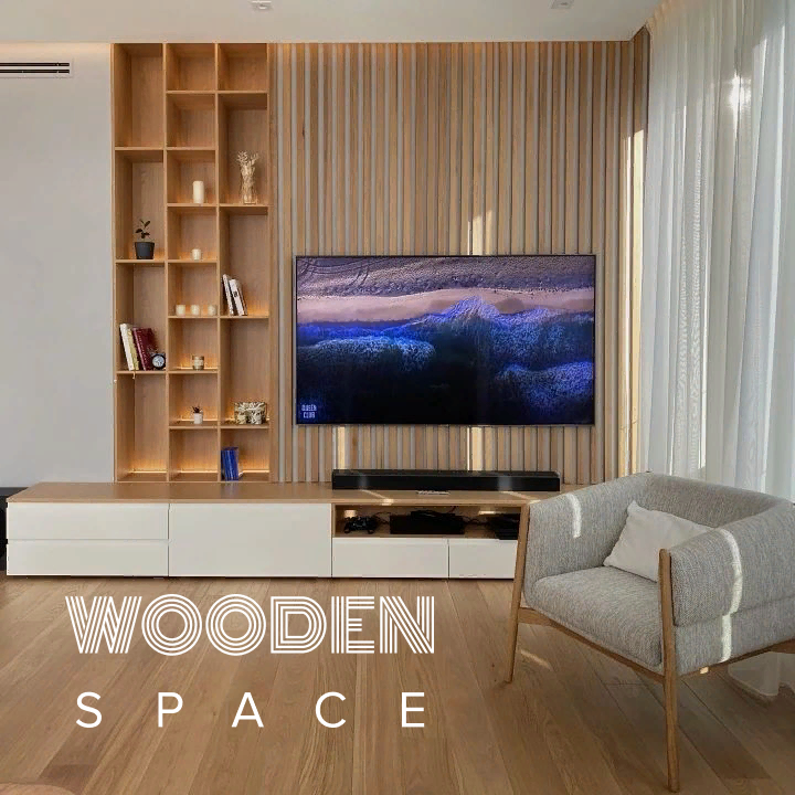 Декоративные рейки под телевизор (в ТВ зоне)