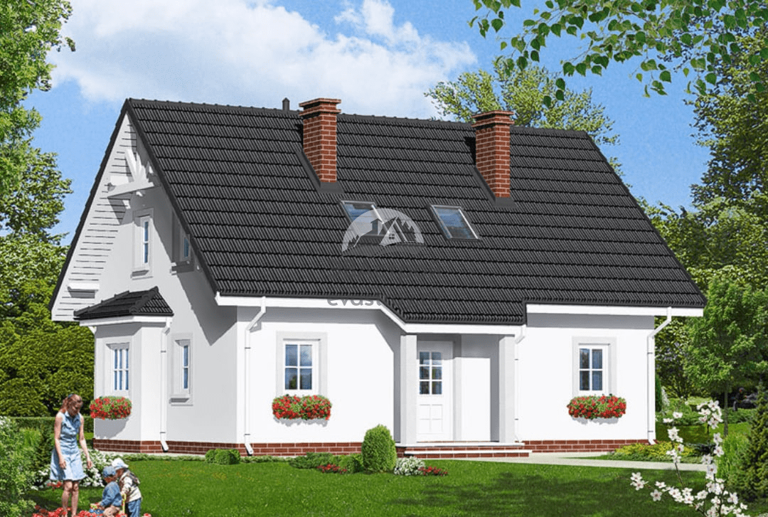 Проект двухэтажного дома 138.5 м2 из керамоблоков с мансардой - KA-4