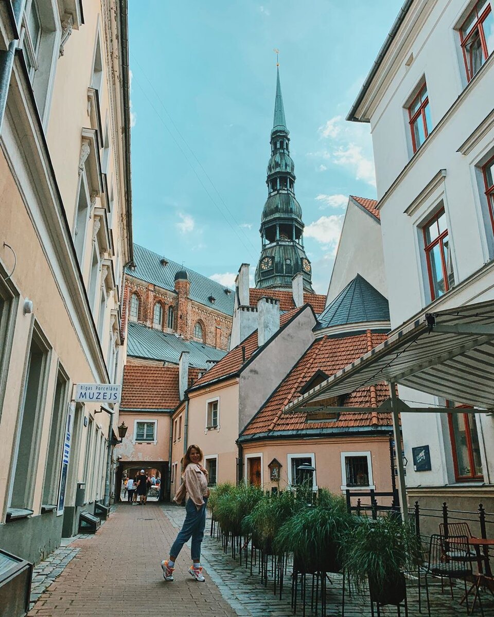 Во время экскурсии в Риге.