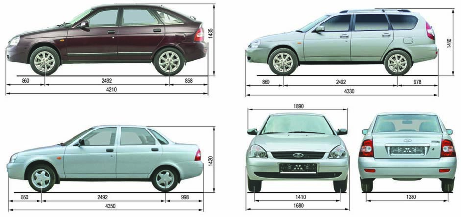 Какая высота автомобиля. Клиренс ВАЗ 2170. ВАЗ 2170 Приора седан габариты кузова. Ширина ВАЗ Приора. Габариты Лада Приора седан 2007 года.