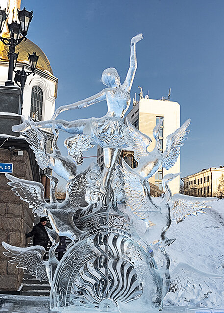 Рождественская выставка ледяных фигур в Екатеринбурге.