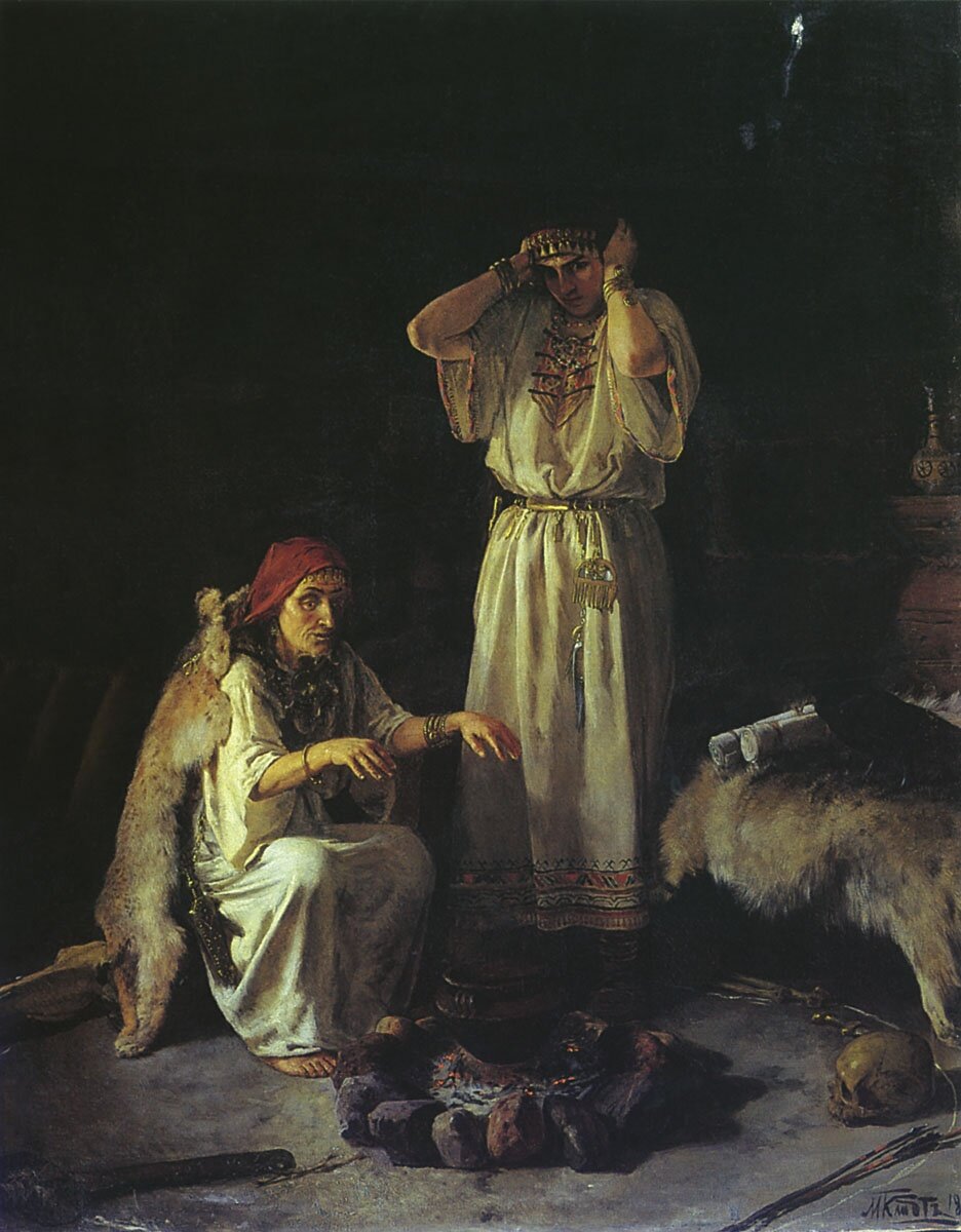 Колдунья   художник Клодт Михаил Петрович (1835-1914)