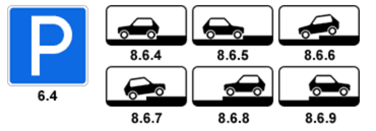 Таблички способ стоянки. Табличка 8.4.3 ПДД. Знак парковки 8.6.5. Парковка табличкой 8.6.4. Табличка 8.6.4.