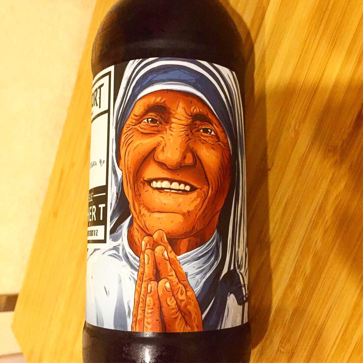 Собственно Мать Тереза на этикетке