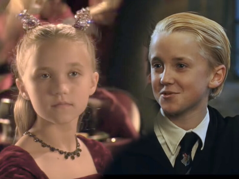 Эмили Осмент и Том Фелтон , еще дети