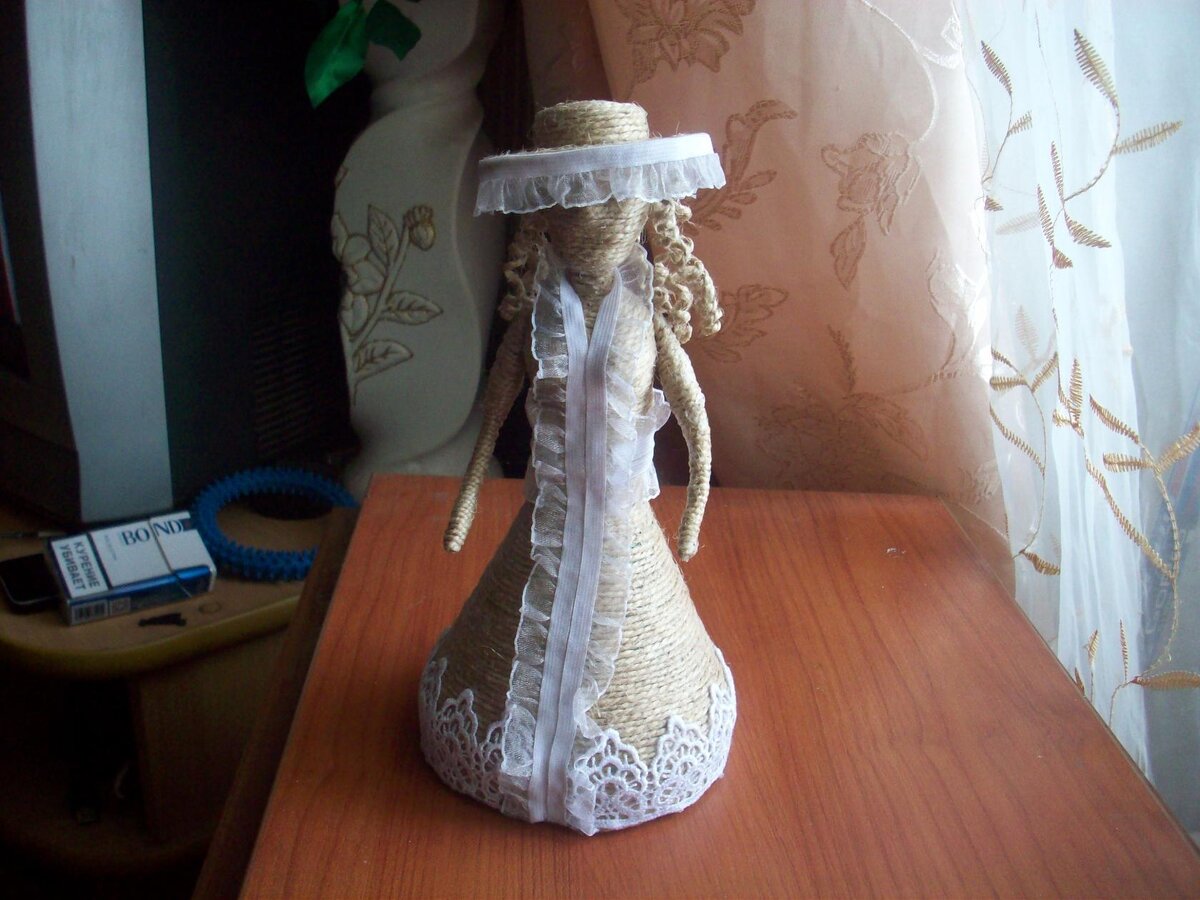 Кукла на масленицу из джута
