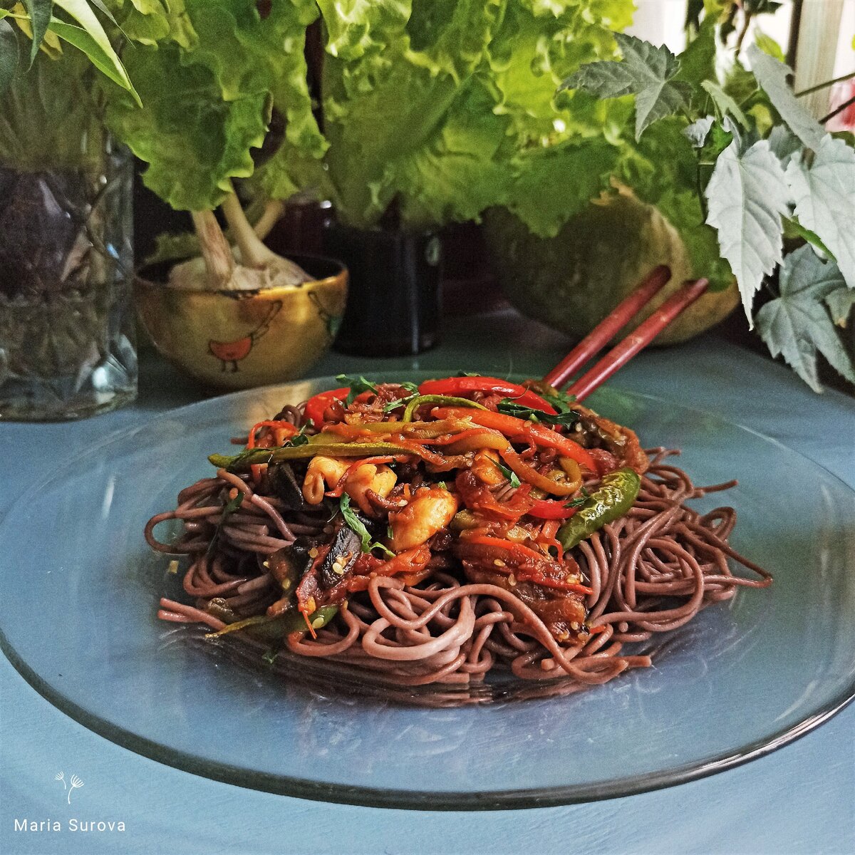 ВОК с овощами и куриной грудкой.