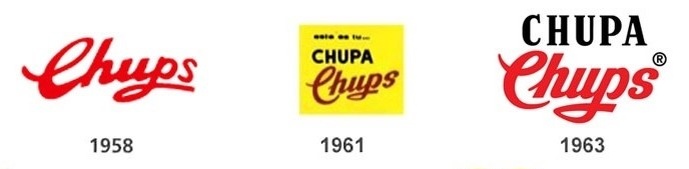 Первые логотипы Chupa-Chups