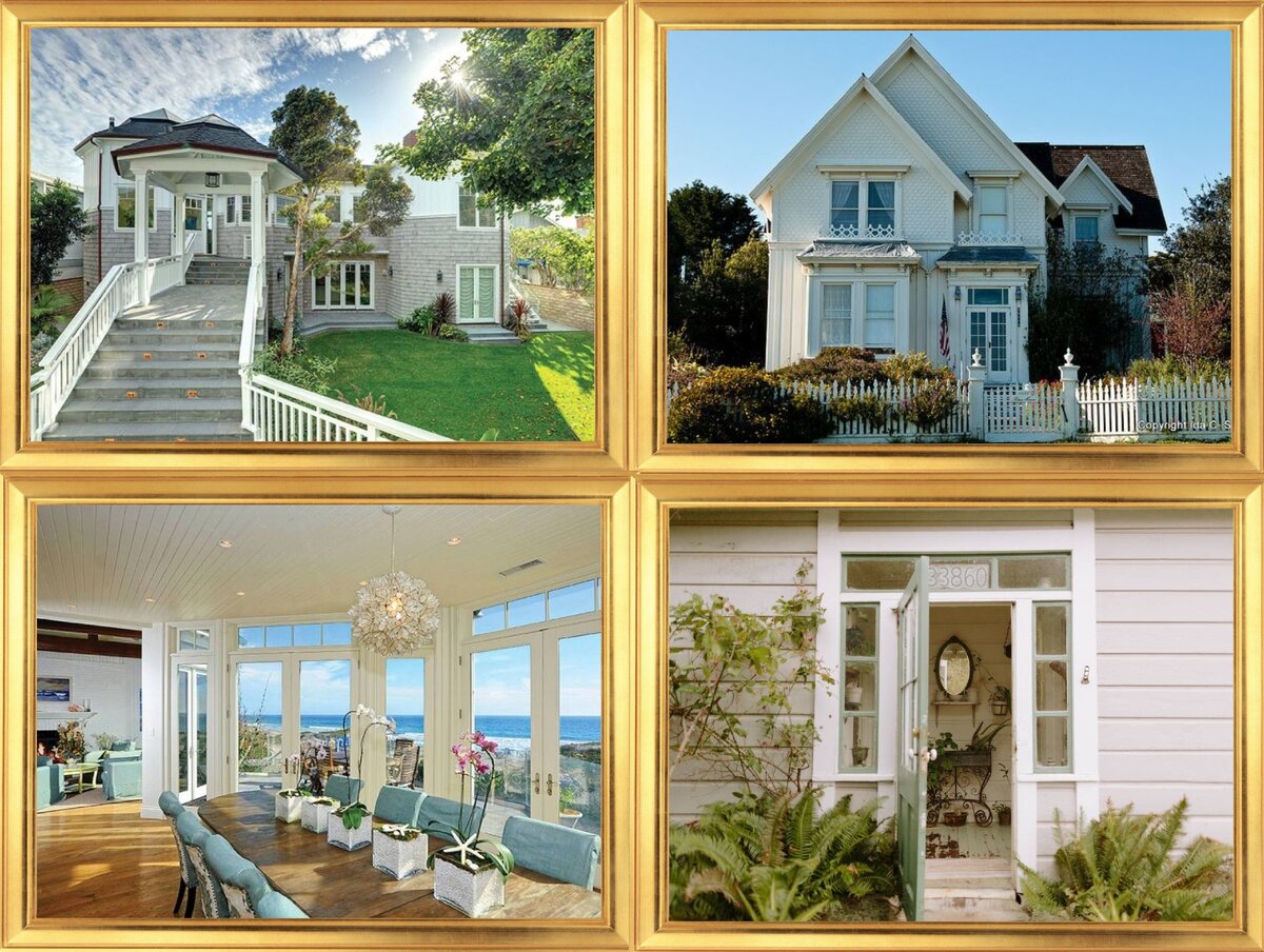 Слева: особняк из «Большой маленькой лжи», справа: коттедж из «Она написала убийство». Фото: vogue.ua, pinterest.ru, popsugar.com