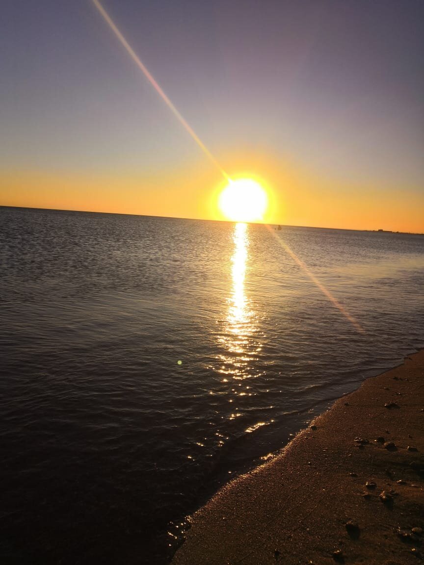 Закат на море.