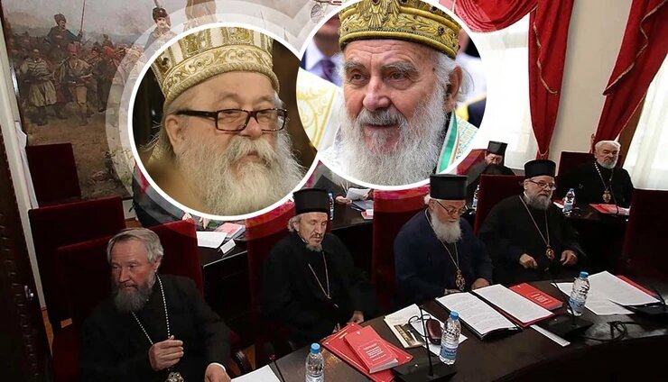 Заседание Синода. Слева, в очках митрополит Дабро-Боснийский Хризостом