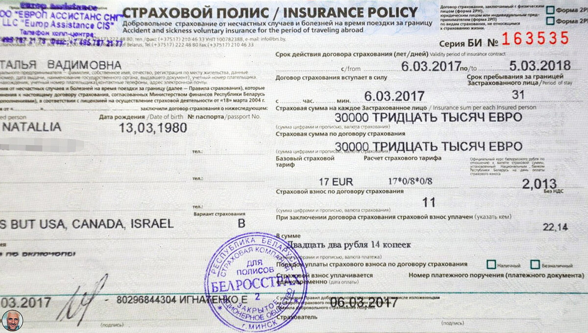 Страховой полис как обязательный документ в любой поездке