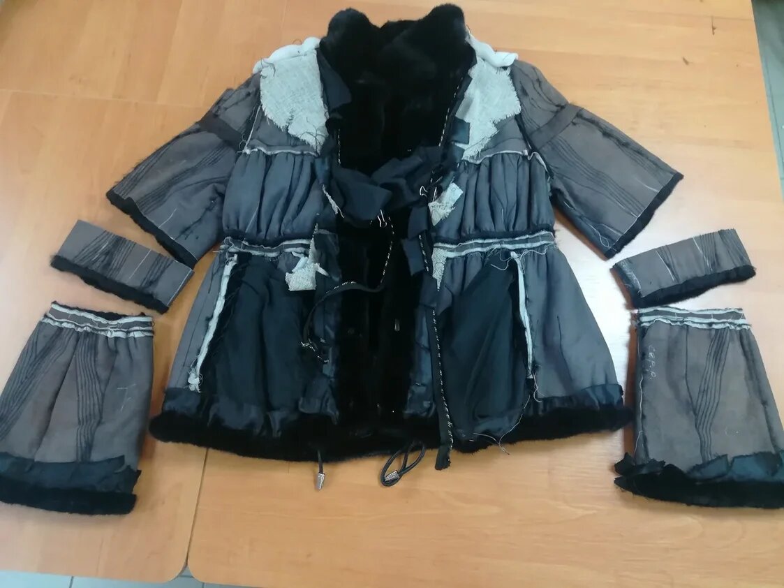 Сумка из кусочков меха в комплект к норковой куртке. Ателье Ирины Берзиной.